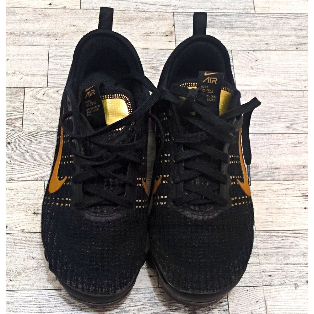 Nike Air Vapor Max BQ5238-004 Unisex Kids Low Top Sneakers Black/Gold 5.5Y/38 EU